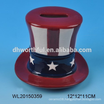 American flag series ceramic money pot